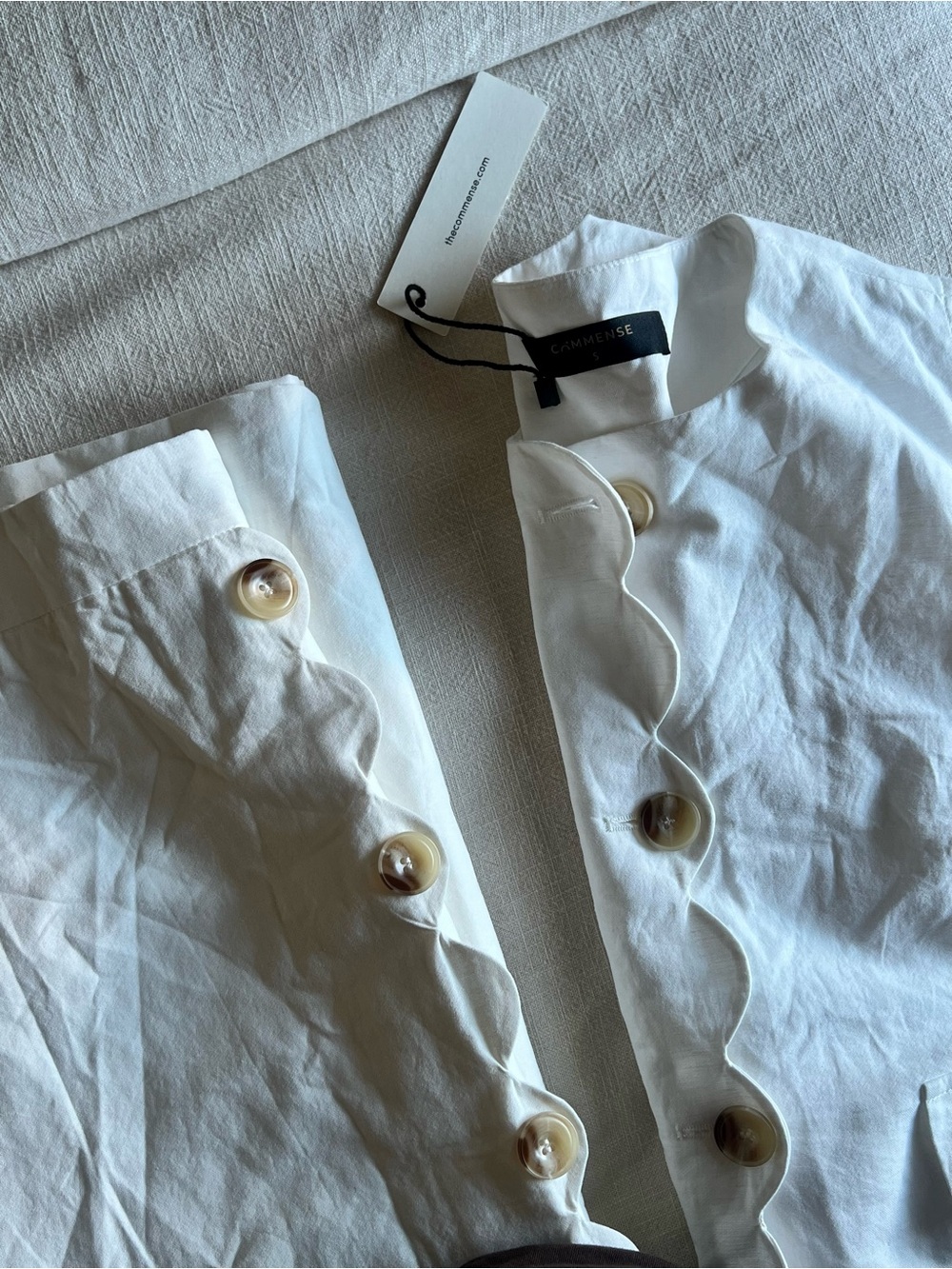 Cotton Linen Scallop Trim Vest & Skirt Set
~NWT - Picture 6 of 7